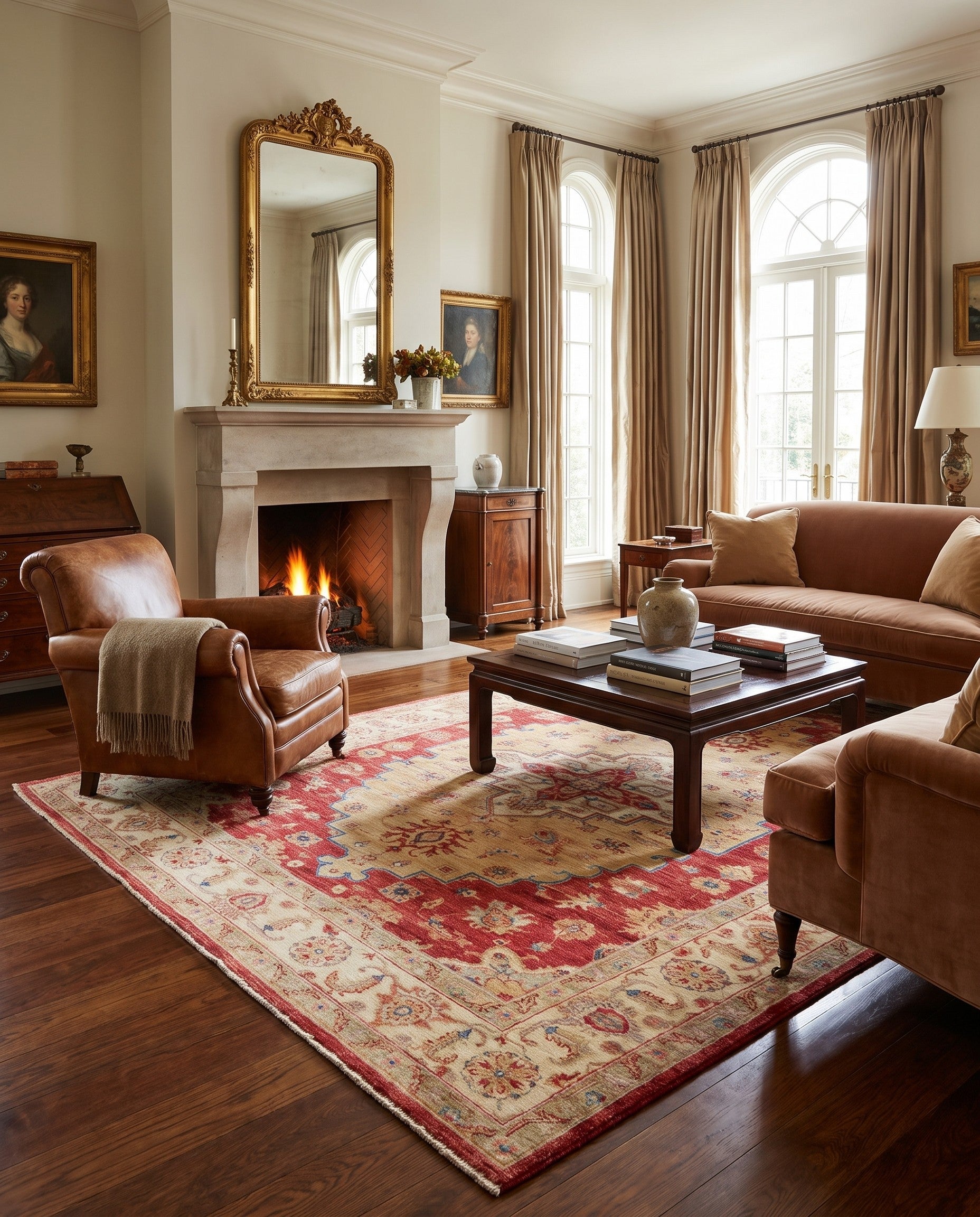 5' 11 x 7' Hand Knotted Ziegler Rug
