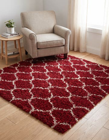6' x 6' Lattice Shag Square Rug