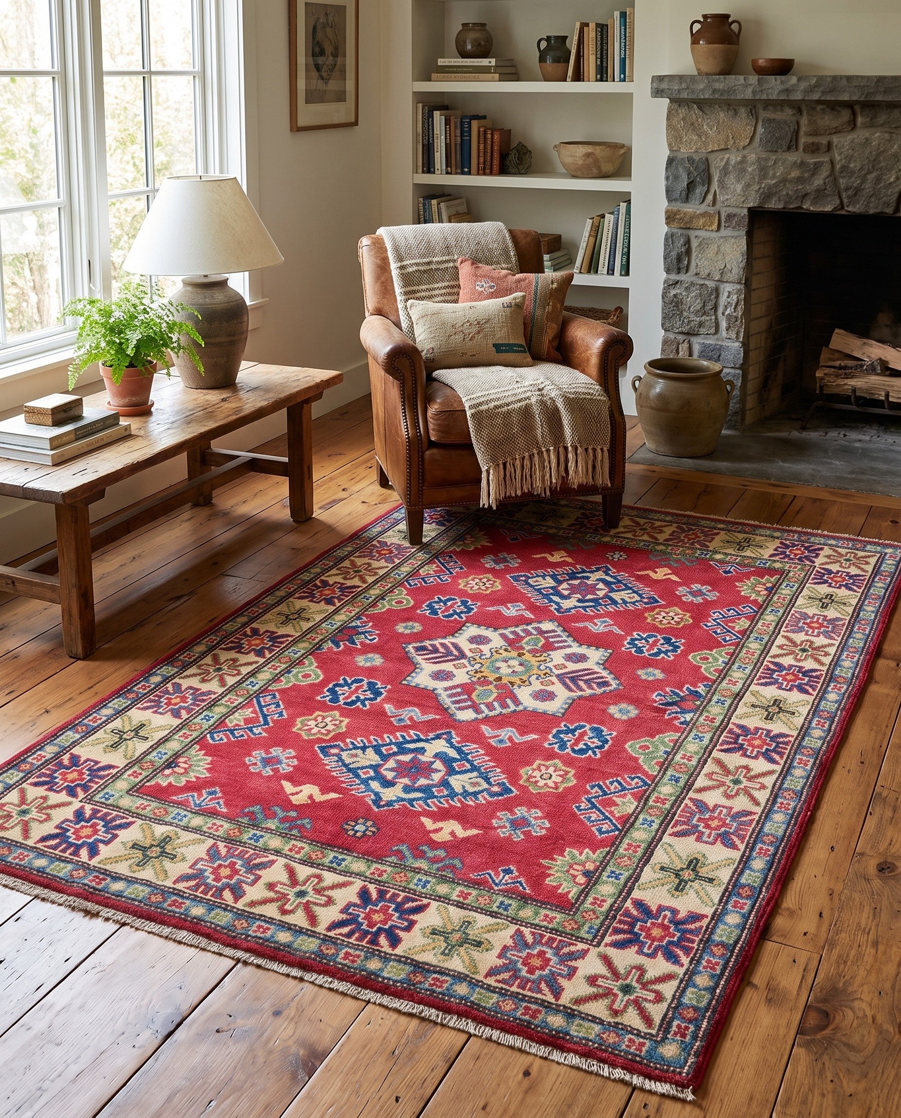 3' 6 x 5' Hand Knotted Kazak Rug