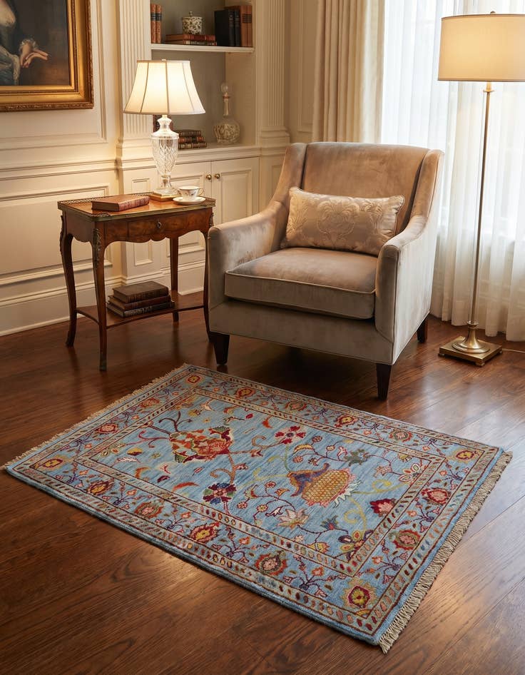 Detail image of 2' 9 x 4' Hand Knotted Ariana Ziegler Rug