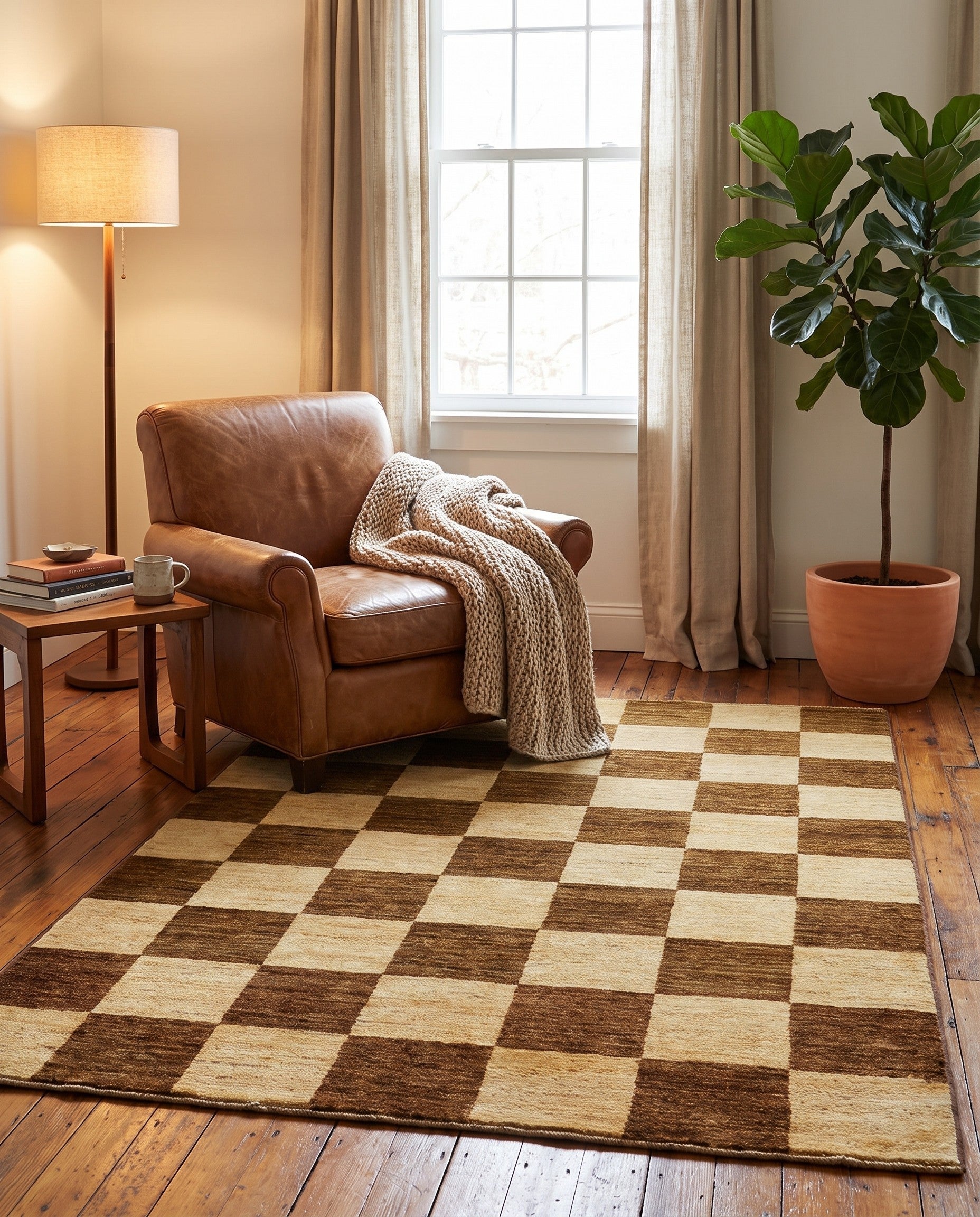 3' 5 x 4' 11 Hand Knotted Modern Ziegler Oriental Rug