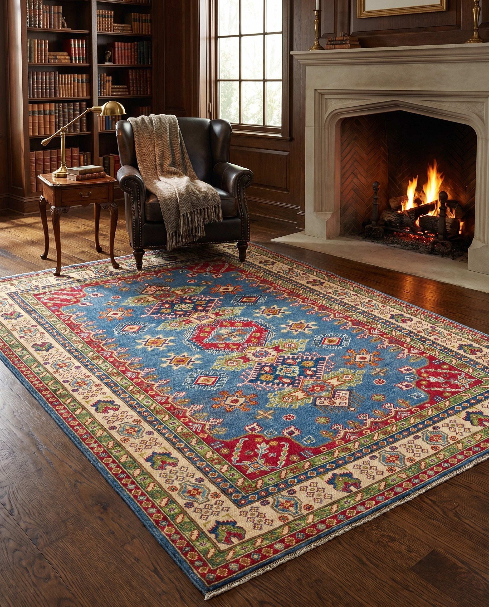 6' 2 x 9' 1 Hand Knotted Kazak Rug