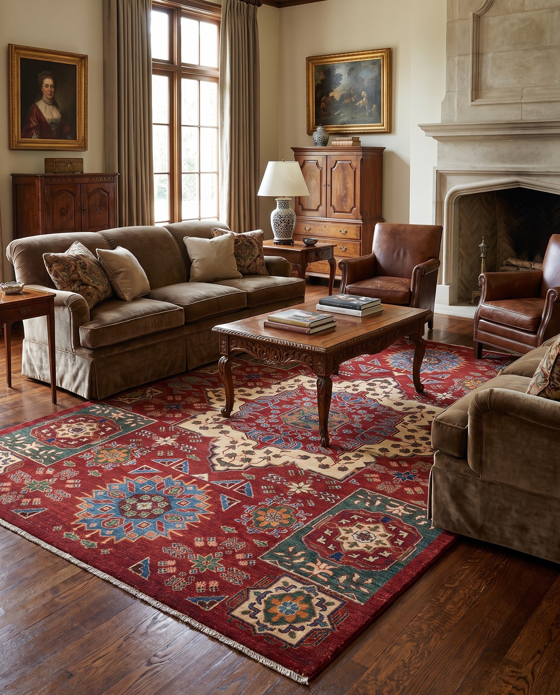 5' 7 x 7' 10 Hand Knotted Mamluk Ziegler Rug