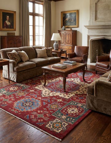 5' 7 x 7' 10 Hand Knotted Mamluk Ziegler Rug