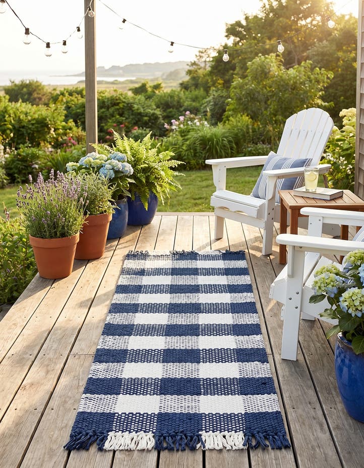 2' x 6' Easy-Clean Eco Plaid Washable Indo...