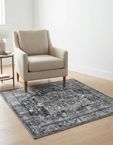 Steel Gray Medina Square Rug