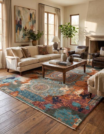 8' 2 x 9' 8 Hand Knotted Mamluk Ziegler Rug