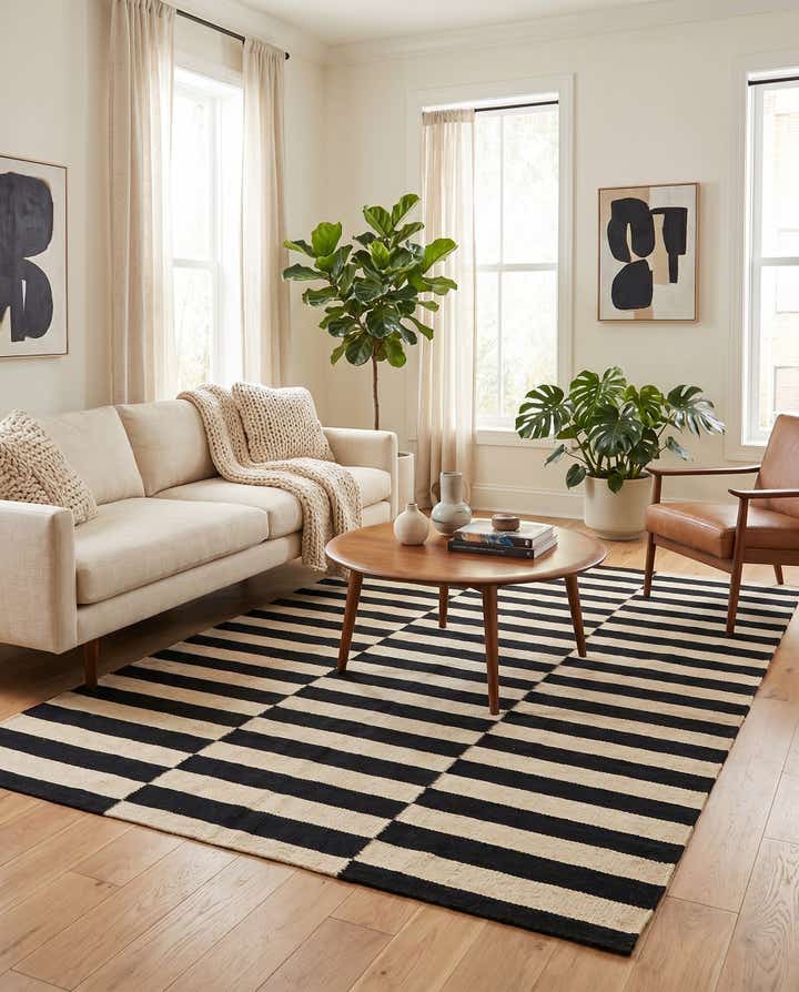 4' 2 x 6' Hand Woven Kilim Modern Wool Rug