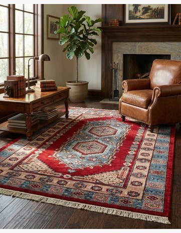 4' 2 x 5' 10 Hand Knotted Kazak Oriental Wool Rug