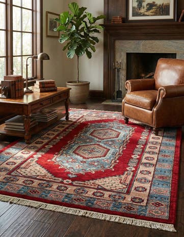 4' 2 x 5' 10 Hand Knotted Kazak Oriental Wool Rug