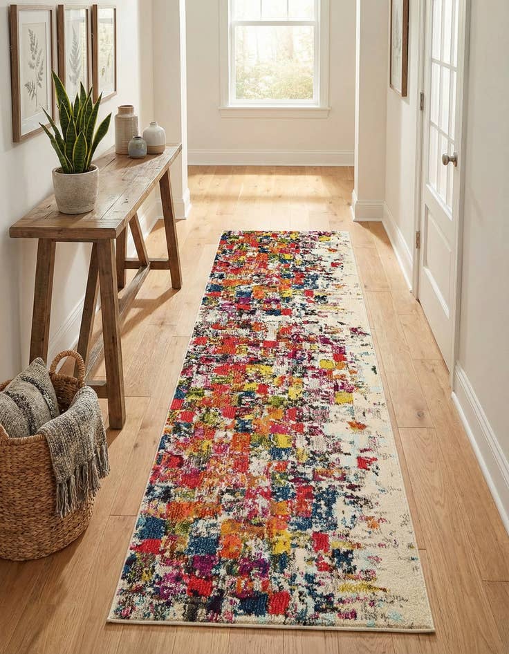 Detail image of 2' 2 x 6' 9 Washable Hyacinth Runner Rug