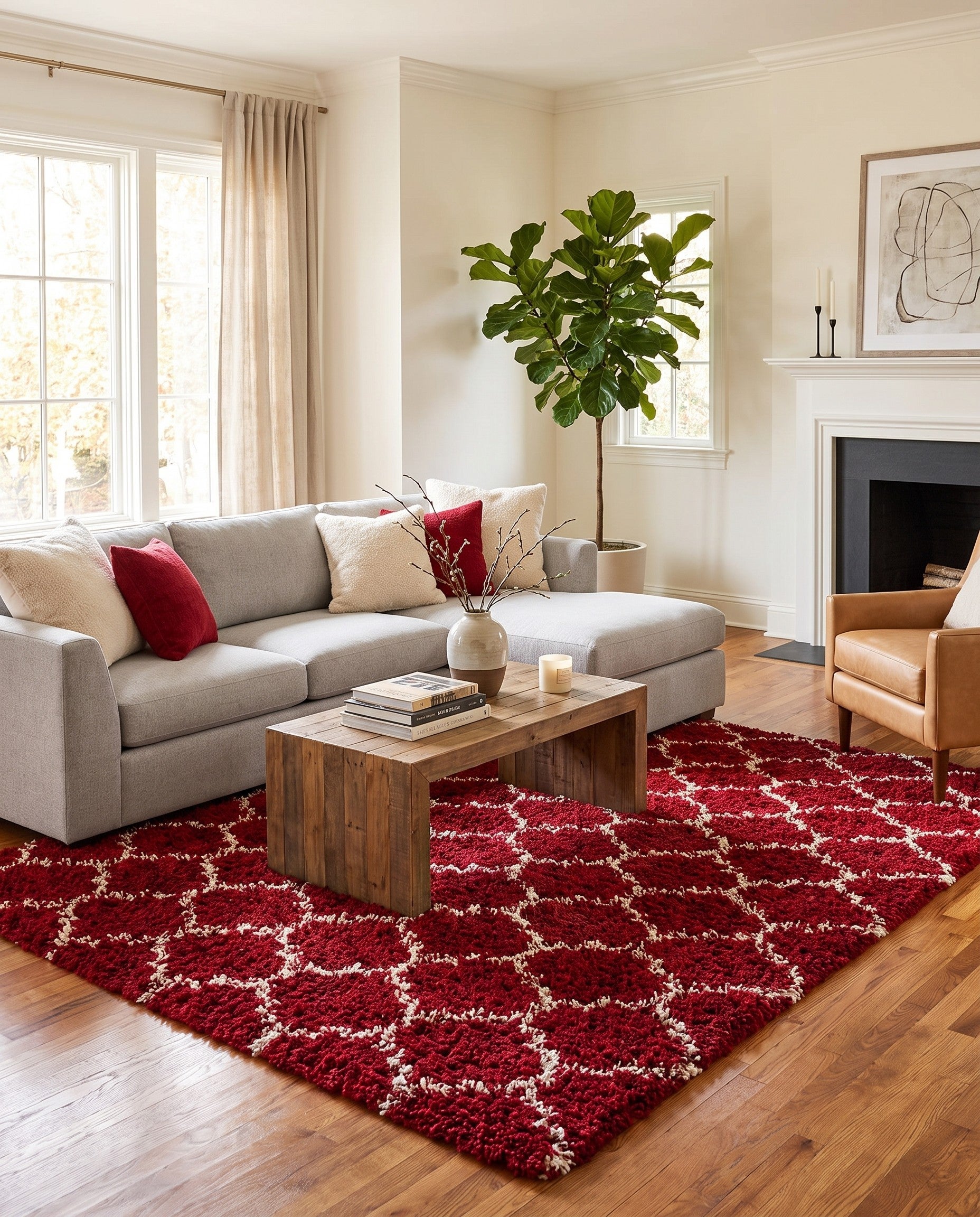 10' x 10' Lattice Shag Square Rug