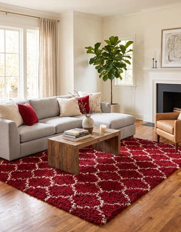 10' x 10' Lattice Shag Square Rug