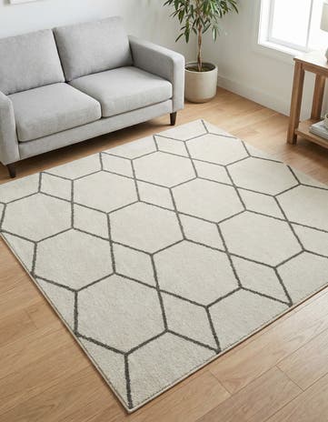 6' x 6' Lattice Frieze Square Rug
