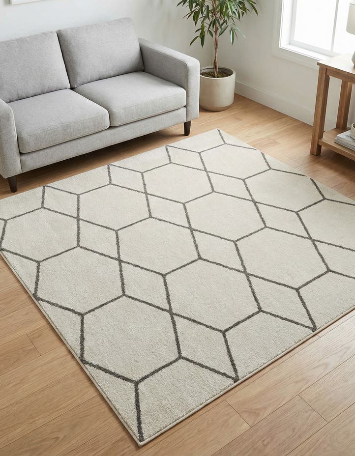 6' x 6' Lattice Frieze Square Rug