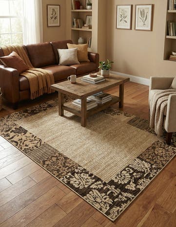 Cream Cut and Loop Rug
