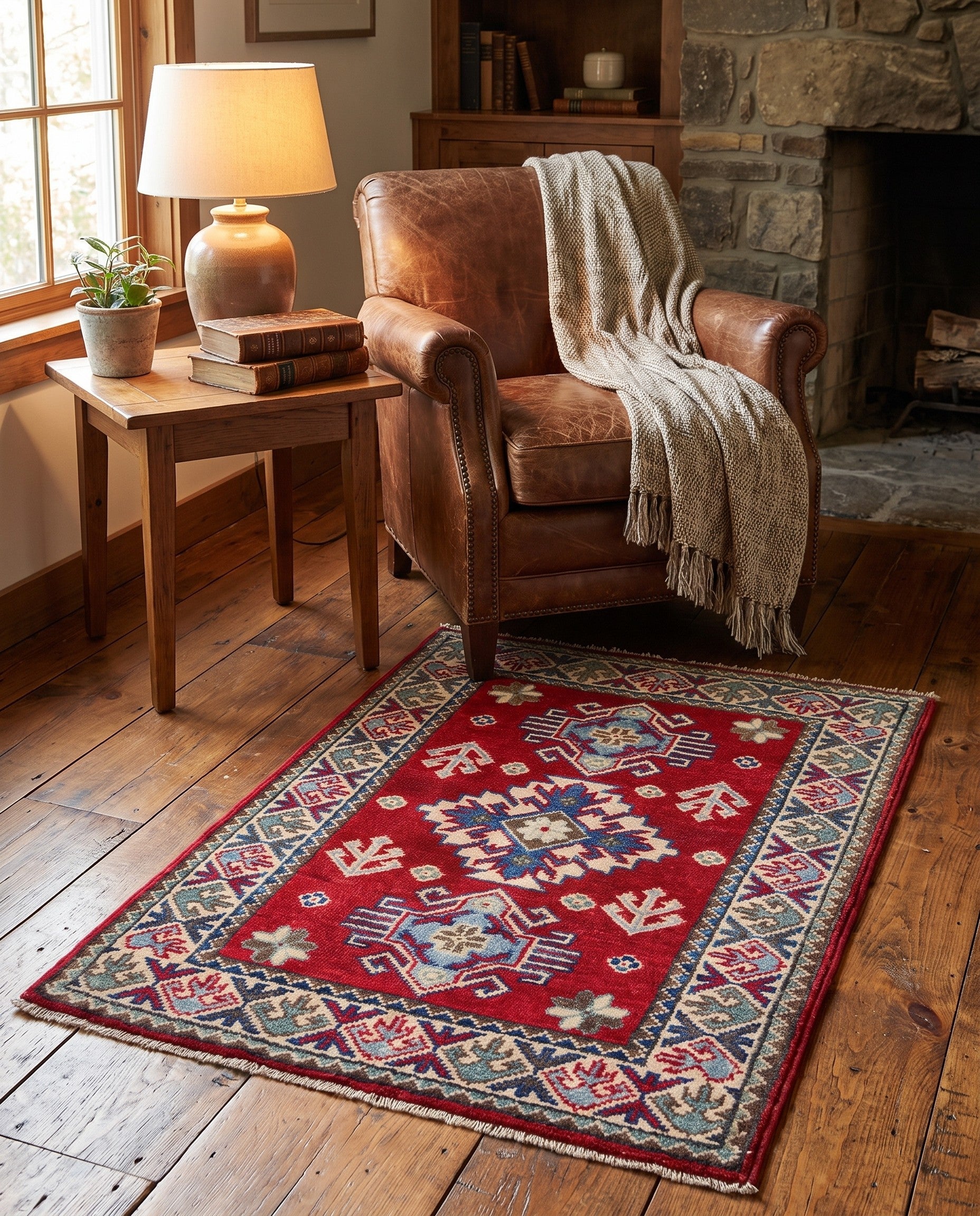2' x 3' Hand Knotted Kazak Rug