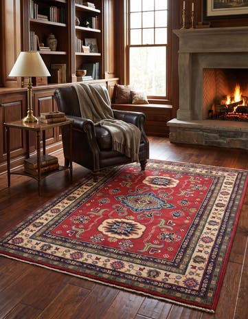 5' x 6' 9 Hand Knotted Kazak Rug