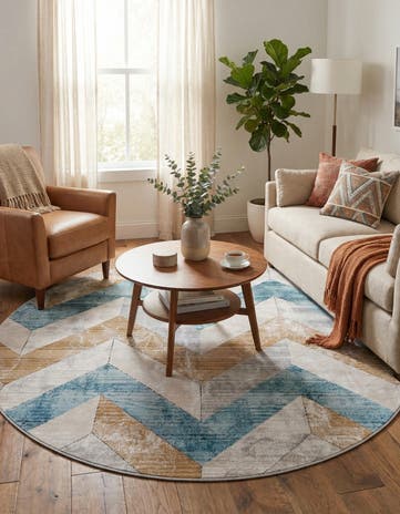 7' x 7' Leipzig Round Rug
