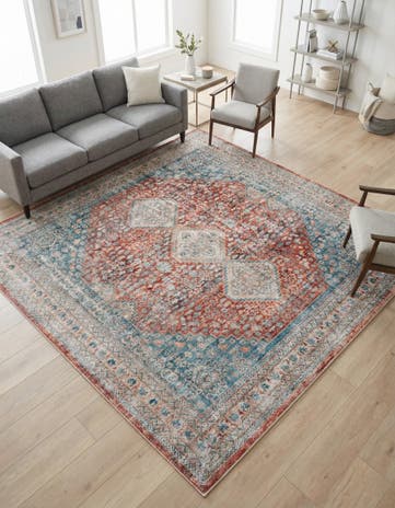 Red Newport Square Rug