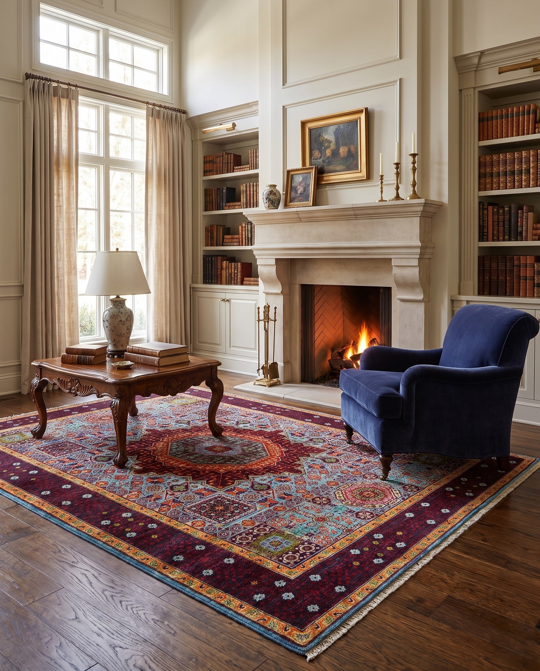 5' x 6' 8 Hand Knotted Mamluk Ziegler Rug