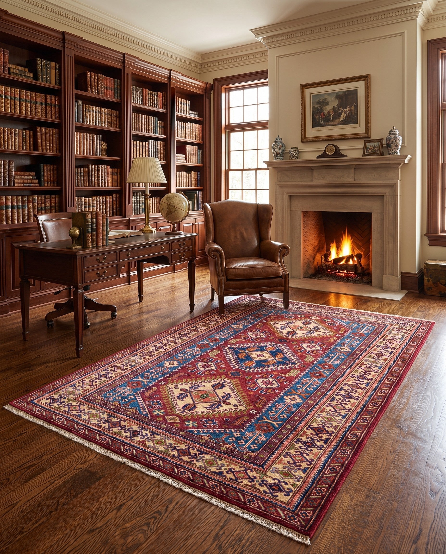 4' 2 x 5' 7 Hand Knotted Shirvan Rug