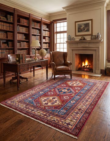4' 2 x 5' 7 Hand Knotted Shirvan Rug