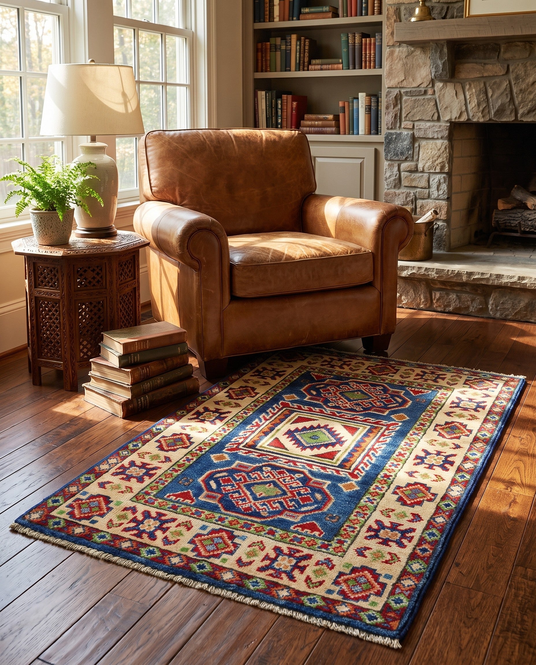 2' x 3' 1 Hand Knotted Kazak Rug