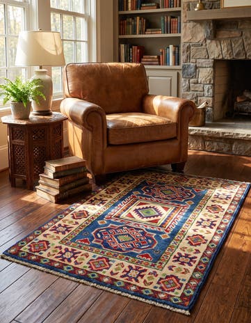 2' x 3' 1 Hand Knotted Kazak Rug