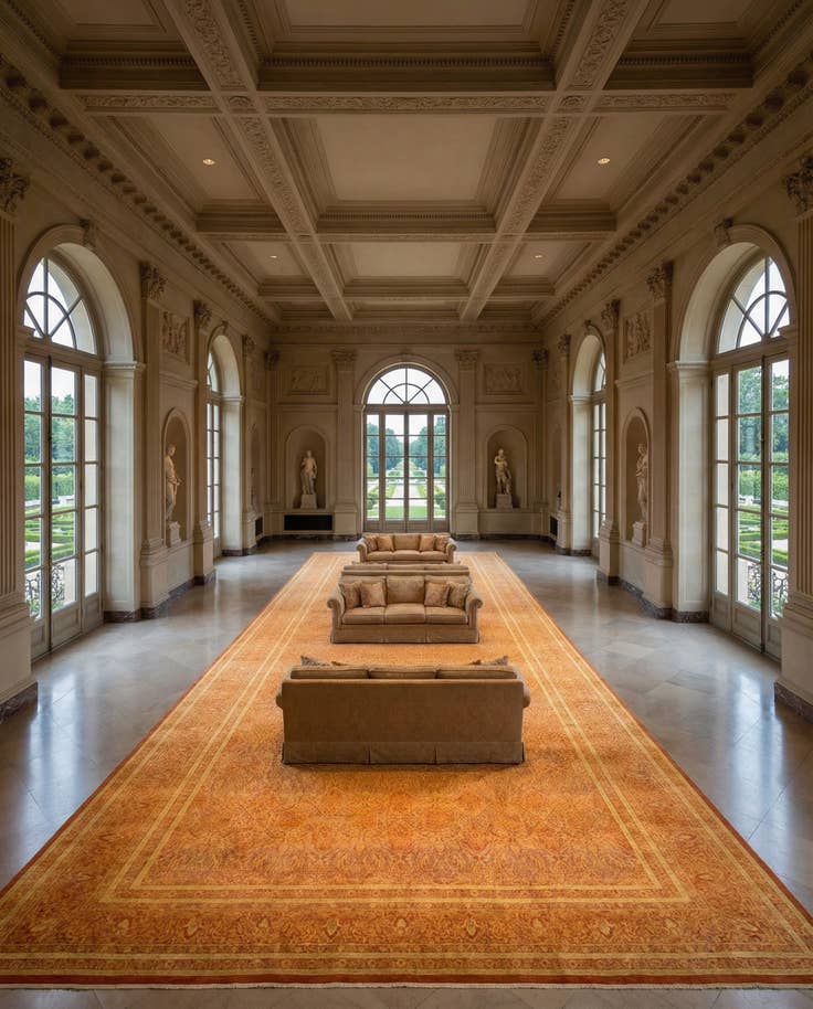 Detail image of 12' 4 x 24' 4 Hand Knotted Tabriz Hadji Jalili Oriental Rug