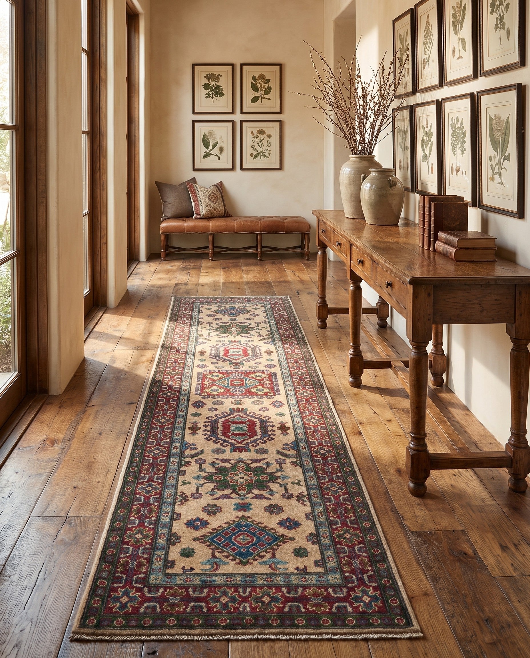 2' 9 x 9' 11 Hand Knotted Kazak Runner Rug