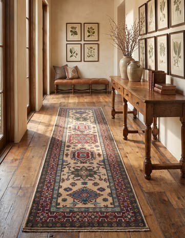 2' 9 x 9' 11 Hand Knotted Kazak Runner Rug