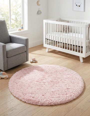 Pink Lace Infinity Shag Round Rug