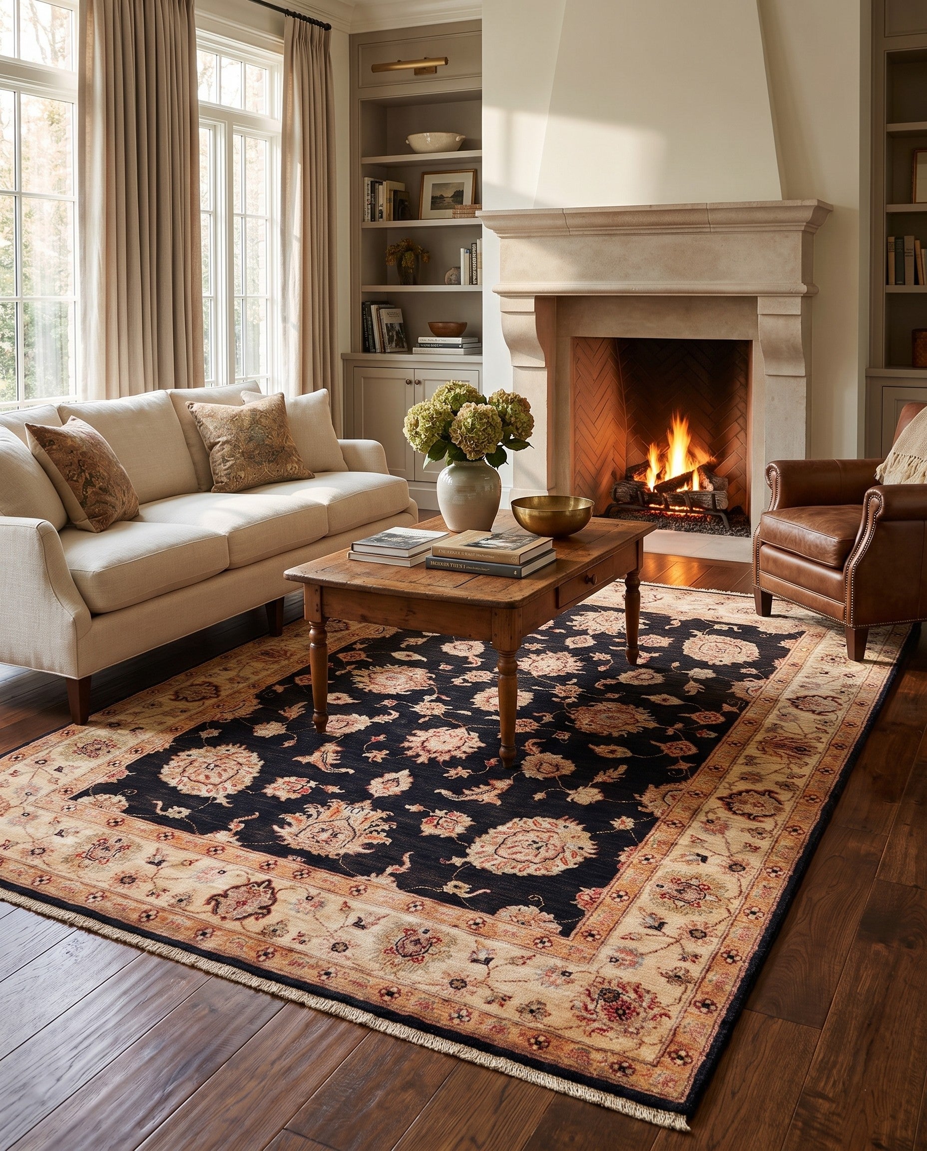 4' 10 x 6' 11 Hand Knotted Ziegler Rug