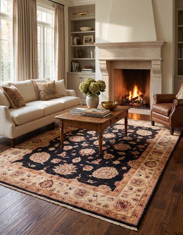 4' 10 x 6' 11 Hand Knotted Ziegler Rug