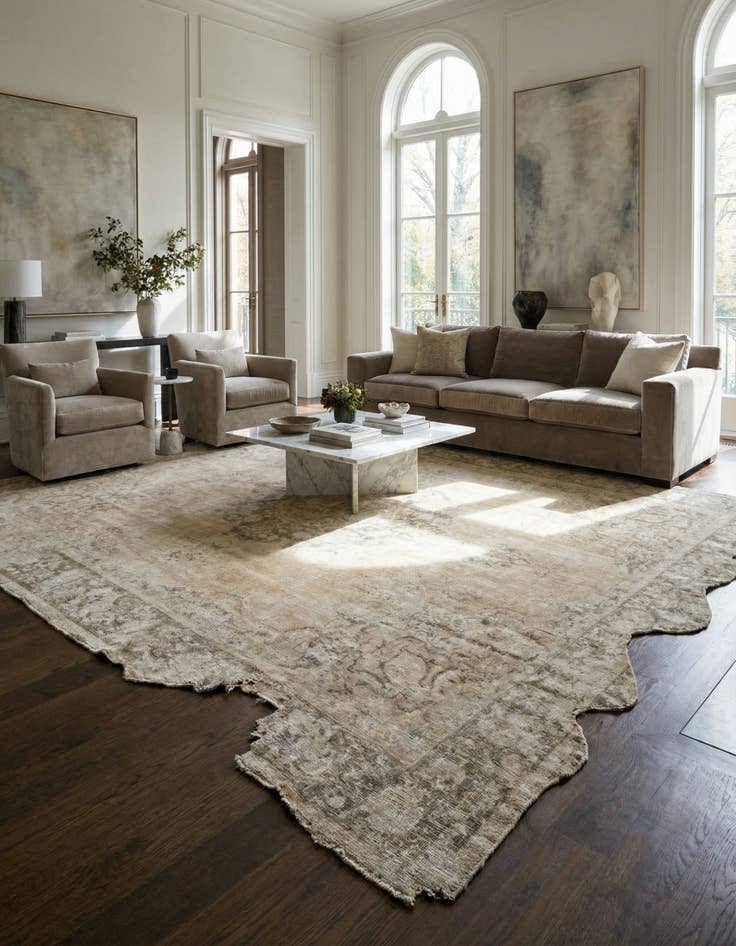 Detail image of 9' 4 x 11' 6 Hand Knotted Ultra Vintage Persian Wool Rug