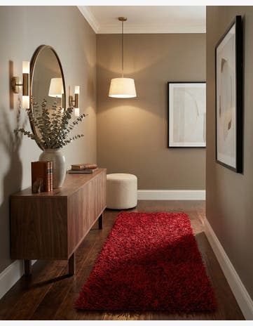 2' 4 x 4' 8 Hand Knotted Solid Shag Oriental Runner Rug