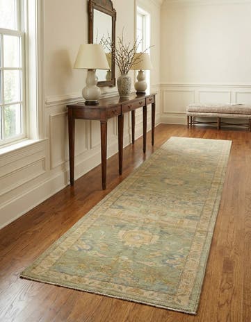2' 10 x 14' 9 Hand Knotted Oushak Wool Runner Rug