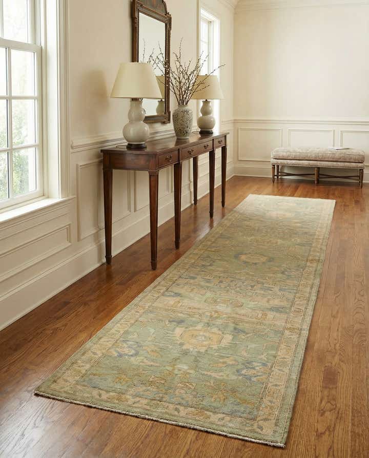 2' 10 x 14' 9 Hand Knotted Oushak Wool Runner Rug