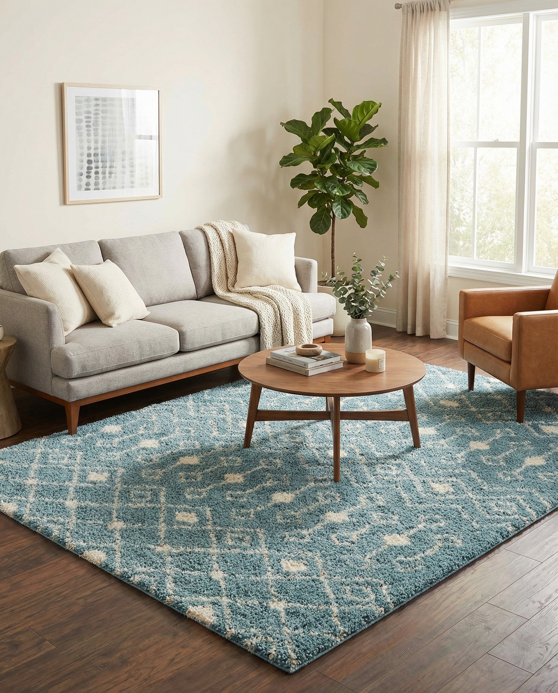 7' 10 x 10' Moroccan Trellis Shag Rug