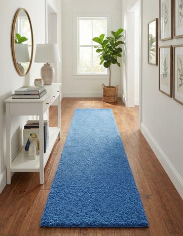 2' 7 x 12' Solid Shag Runner Rug