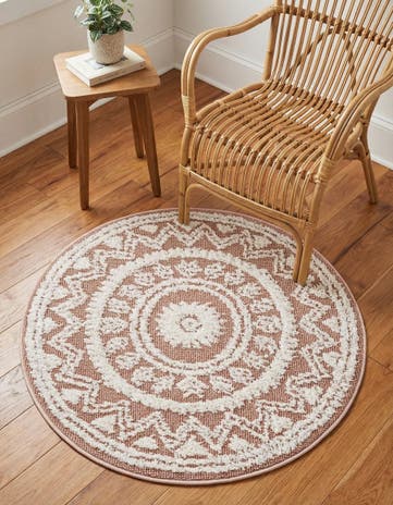 Pink Boho Round Rug