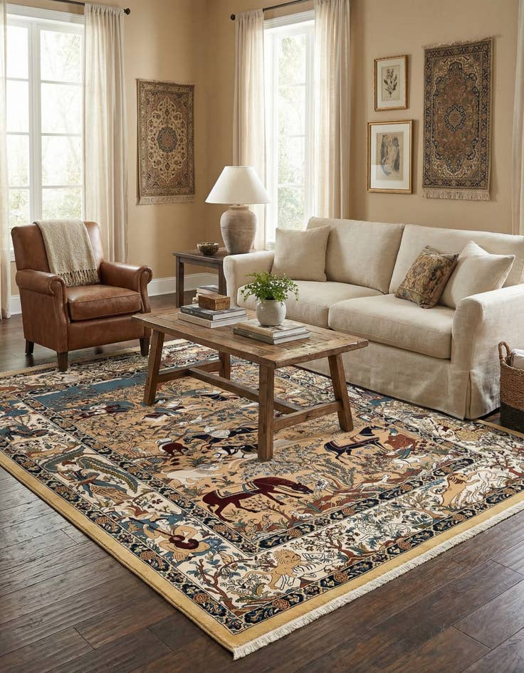 Detail image of 7' 10 x 10' Nain Design Rug