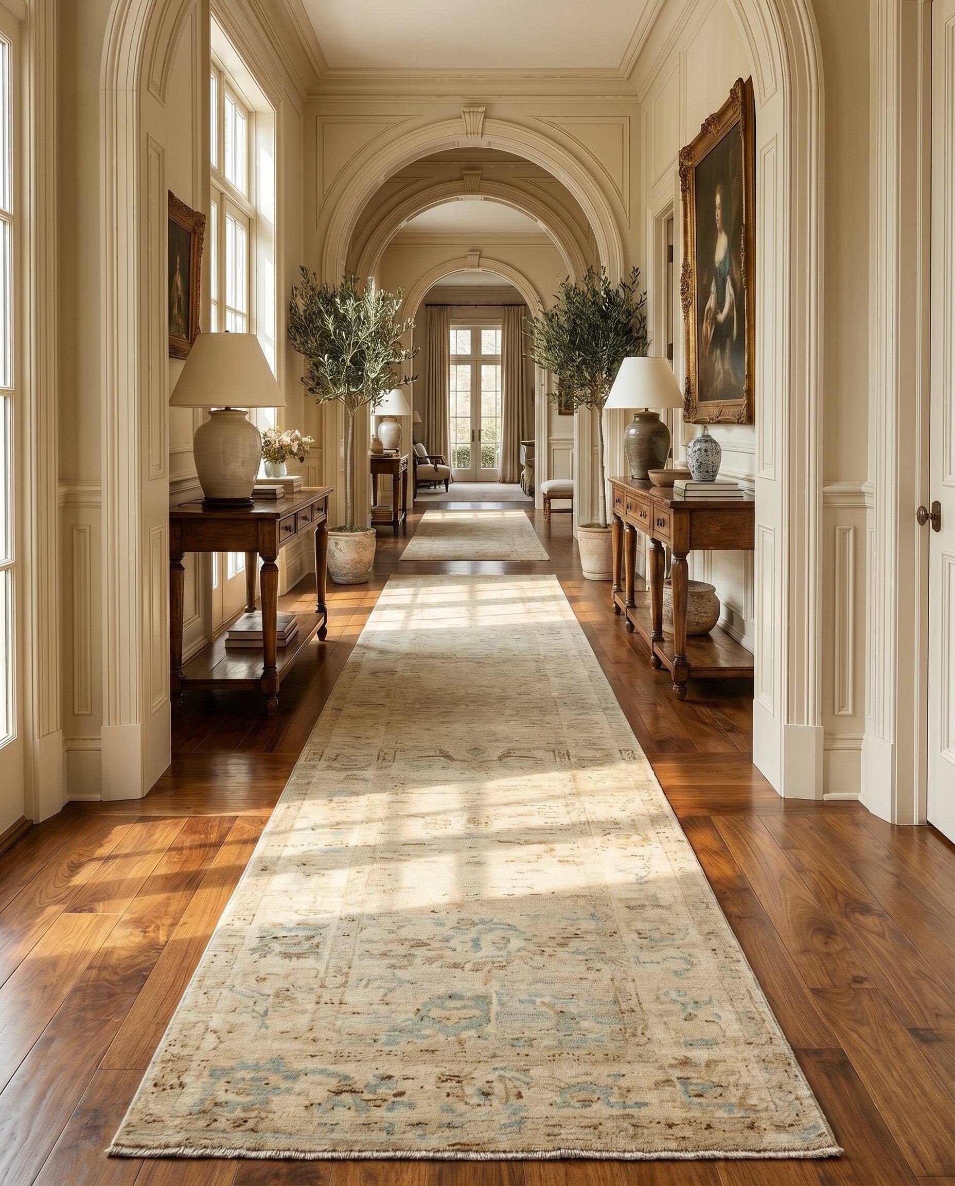 2' 7 x 19' Oushak Wool Runner Rug