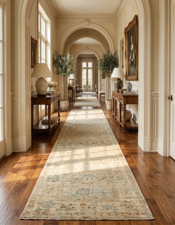 2' 7 x 19' Oushak Wool Runner Rug