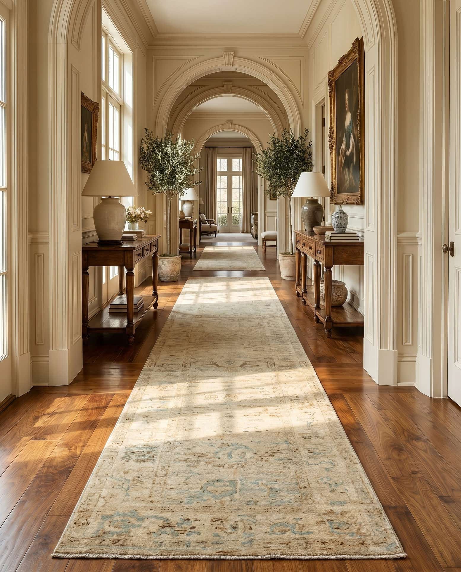 2' 7 x 19' Oushak Wool Runner Rug
