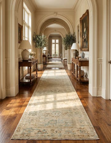 2' 7 x 19' Oushak Wool Runner Rug