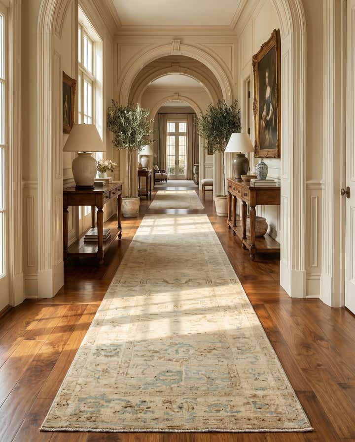 2' 7 x 19' Oushak Wool Runner Rug