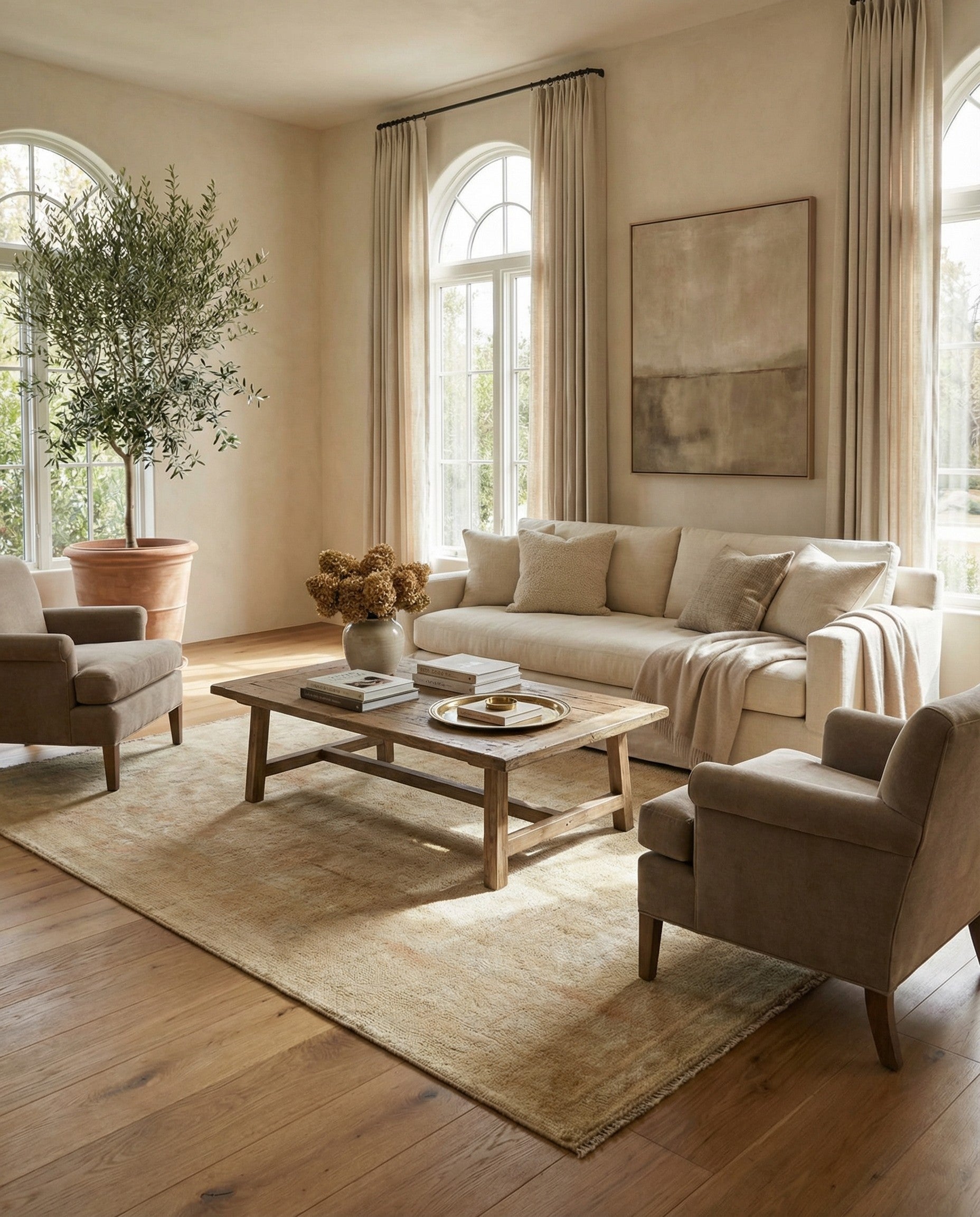 5' x 7' 5 Hand Knotted Oushak Wool Rug