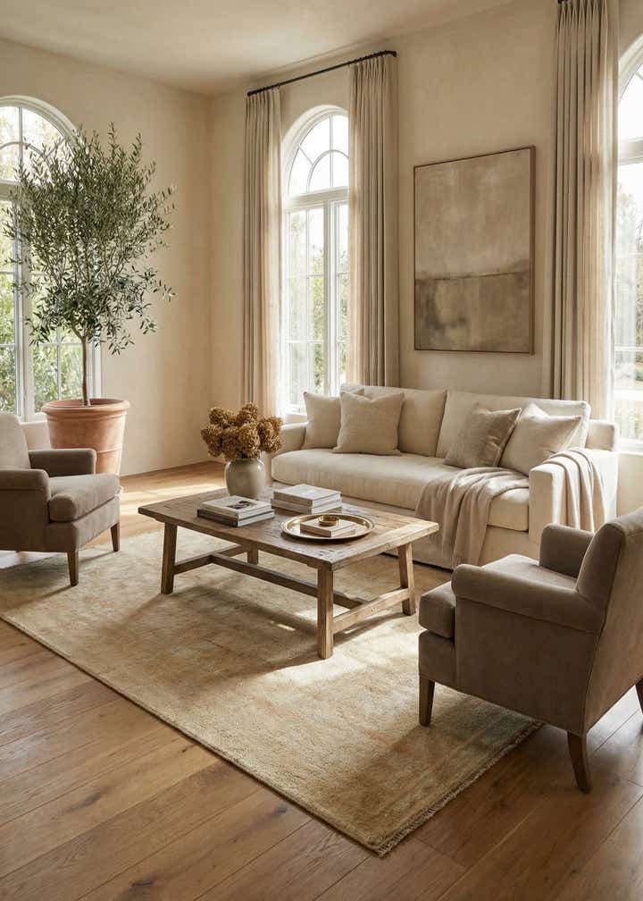 5' x 7' 5 Hand Knotted Oushak Wool Rug